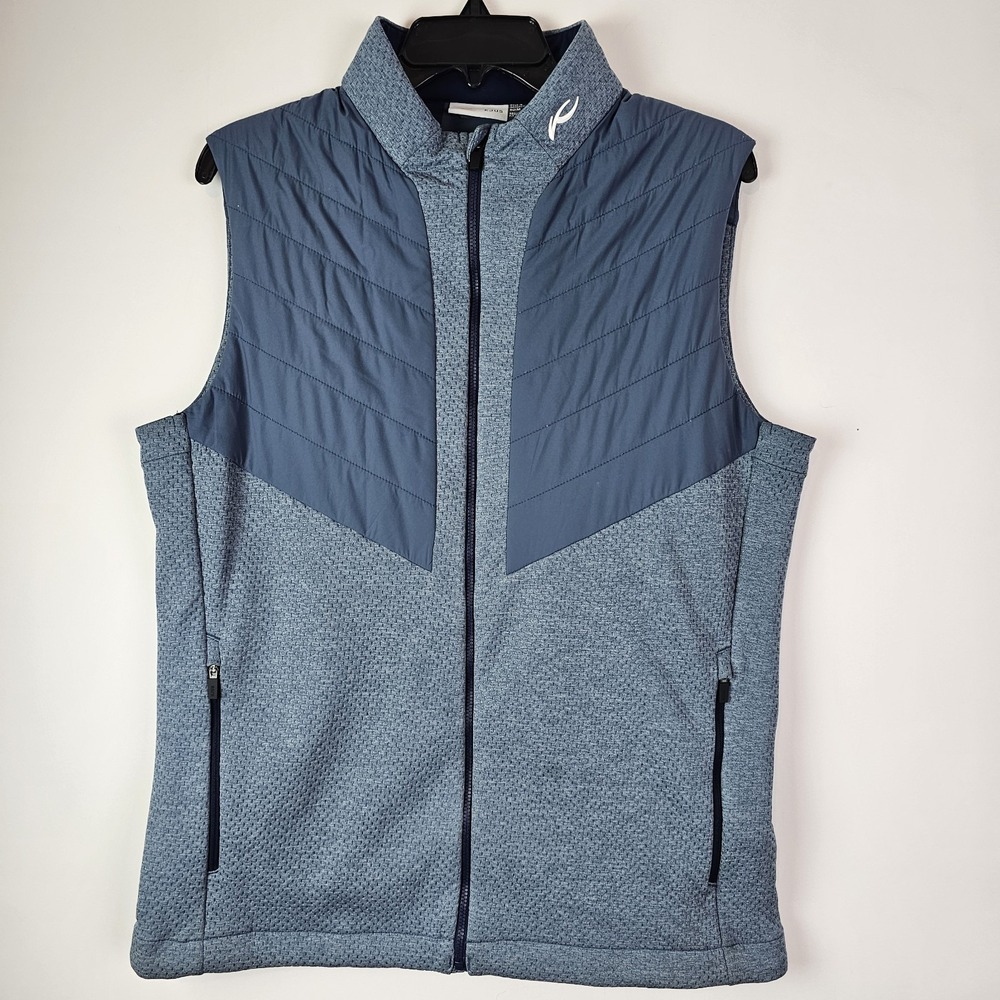 KJUS Mens Reflection Vest Gilet Blue Quilted Lightweight Full ZIp M MG40-L00